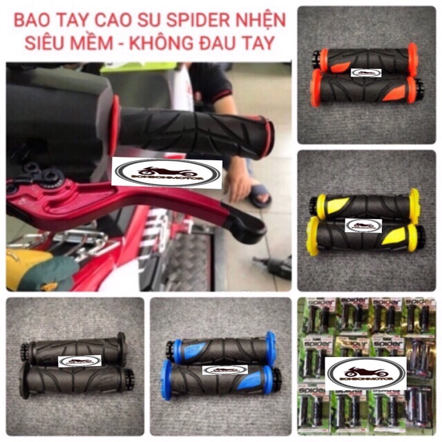 Tay nắm xe máy cao su spidermen ( giá 1 đôi )
