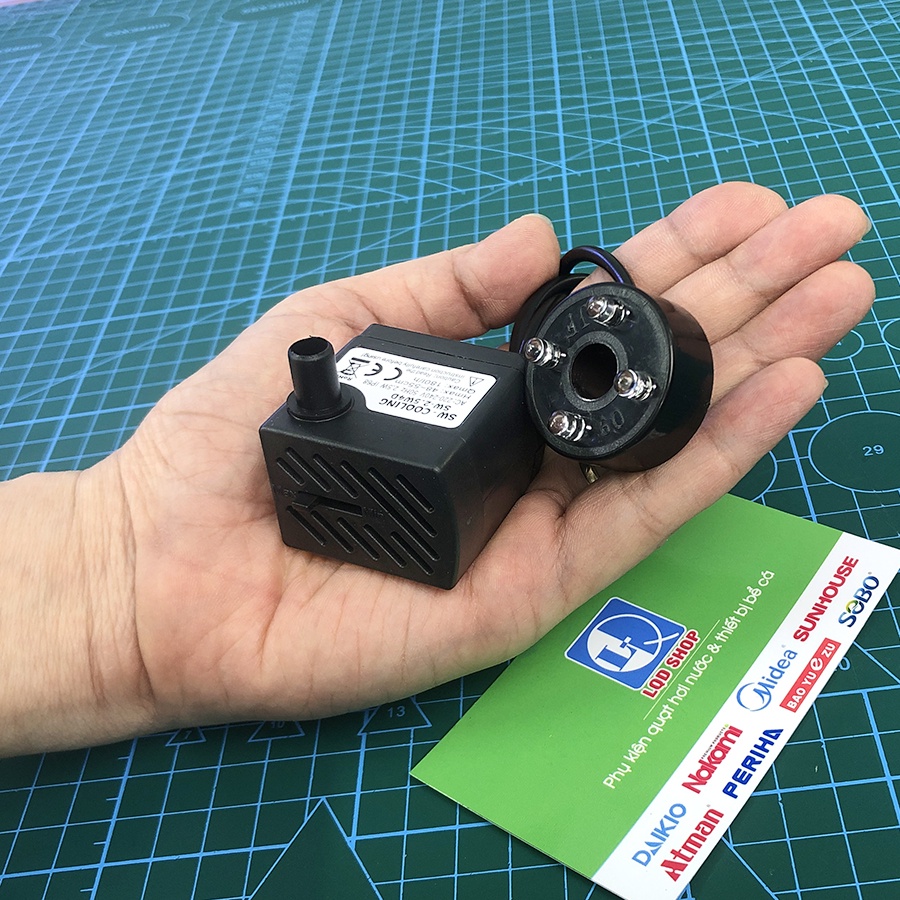 Máy bơm thác nước phong thủy | Máy bơm tiểu cảnh mini có đèn