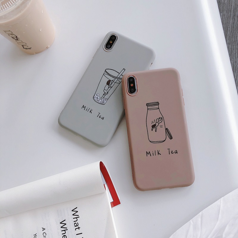 Ốp lưng mềm họa tiết ly trà sữa cho các dòng OPPO | BigBuy360 - bigbuy360.vn