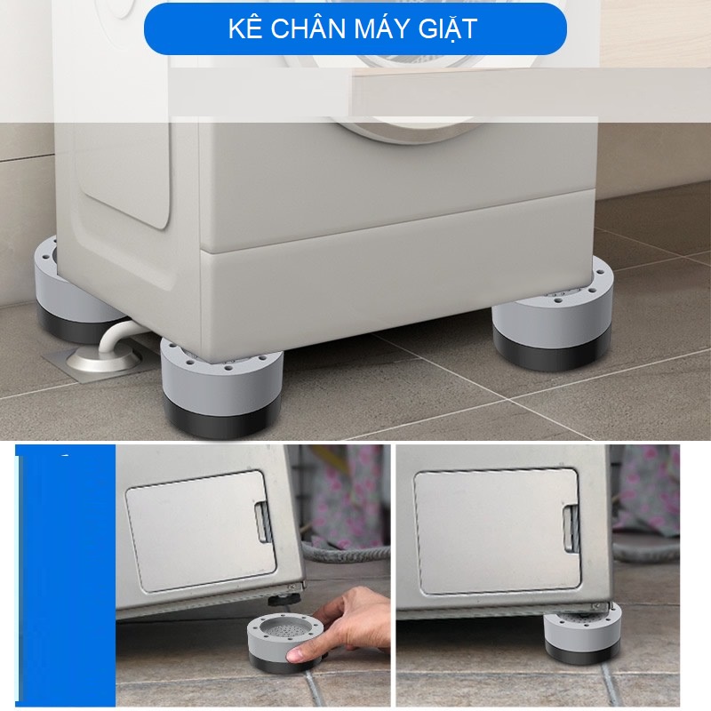Bộ 4 chân kê máy giặt chống rung, chân đế tủ lạnh, giá đỡ nâng chiều cao đa năng