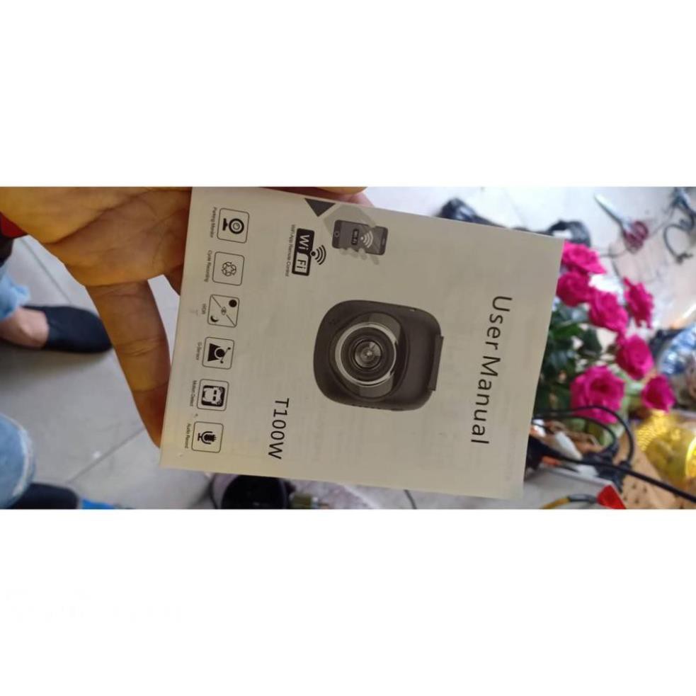 Camera hành trình Wifi Dashcam T100w nhỏ gọn FullHD tặng thẻ 16Gb ver 2020