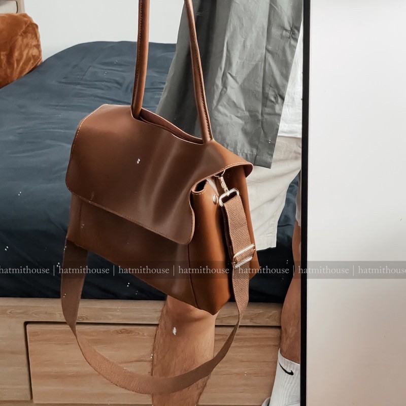 Túi da nam nữ vintage đeo được 3 kiểu