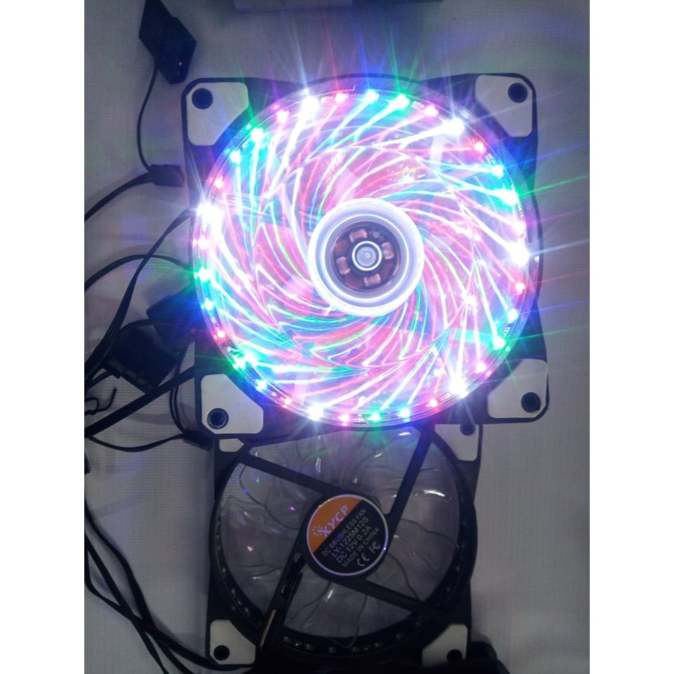 Quạt Tản Nhiệt Máy Tính Văn Phòng Để Bàn Pc Làm Mát Máy Tính CPU Fan Case 5 màu 12cm Coolmoon VM-Star 33 LED