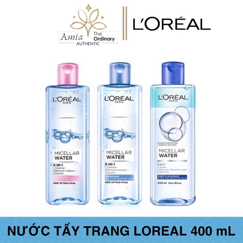 Nước tẩy trang L'Oreal Micellar Water 400ml