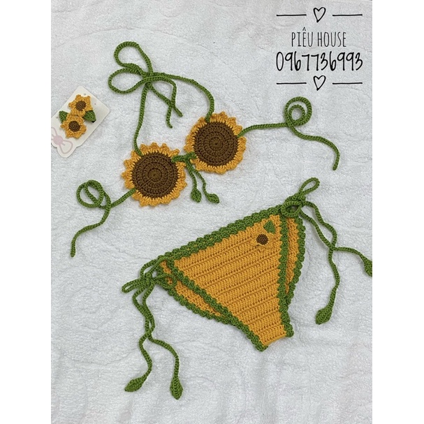 Bikini móc len 100% handmade cho bé