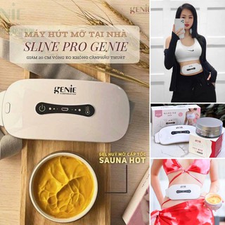 Combo máy massage bụng genie sline pro + gel tan mỡ sauna belly chính hãng hàn quốc