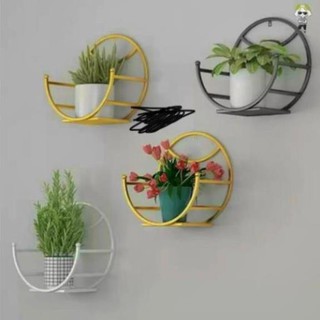 GIỎ HOA TREO, giá treo chậu hoa hình bán nguyệt có kèm miếng dính chắc chắn ạ