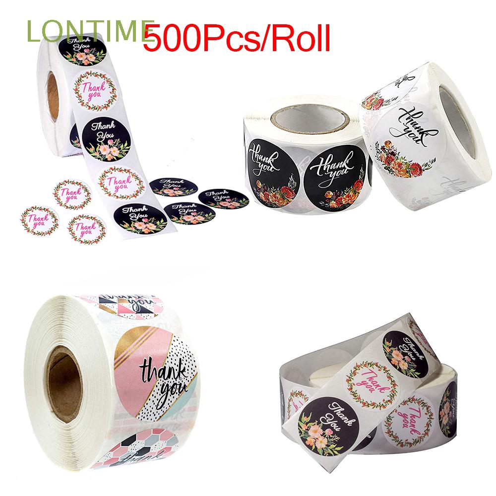 Cuộn 50 nhãn dán hình chữ thank you cho túi bánh quy xinh xắn
