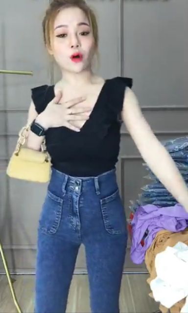 freeship Quần bò cạp cao 2 khuy (video+ảnh thật) xả kho giá gốc | BigBuy360 - bigbuy360.vn