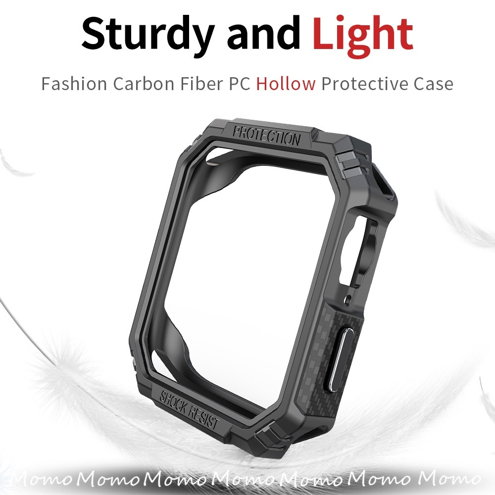 Ốp Bảo Vệ Bằng Sợi Carbon Cho Đồng Hồ Thông Minh Apple Watch Series 7 6 SE 5 4 41mm 45mm 40mm 44mm