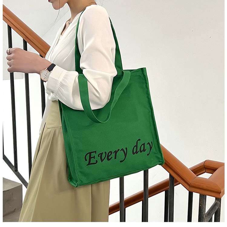 Túi tote túi vải canvas phong cách Hàn quốc có cúc bấm miệng ngăn phụ bên trong thời trang ulzzang-Haka store