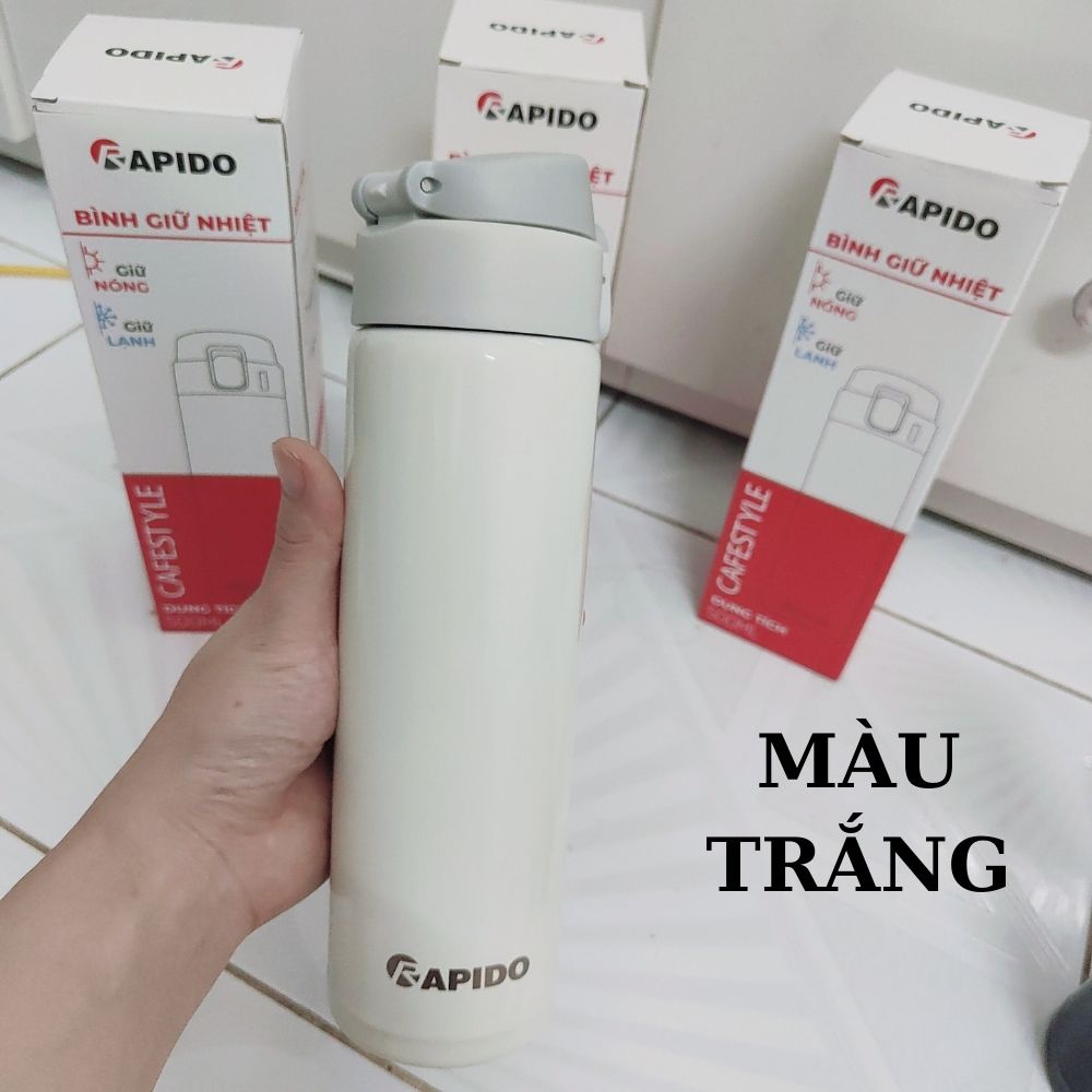 Bình Đựng Nước Giữ Nhiệt 500 ML Chính Hãng Rapido Mẹ Gạo,bình nước giữ nhiệt cao cấp rapido dung tích 500ml