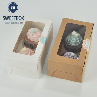 Hộp Đựng Bánh CupCake 2 Bánh (kèm khay)