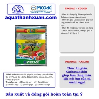 THỨC ĂN TĂNG MÀU CHO CÁ CẢNH COLOR (TÚI) – PRODAC (ITALIA)
