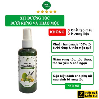 Xịt Dưỡng Tóc Tinh Dầu Bưởi Rừng Và Thảo Mộc, Xịt Bưởi Ngăn Rụng Tóc Kích Mọc Tóc Dưỡng Tóc Mềm Mượt 110ml