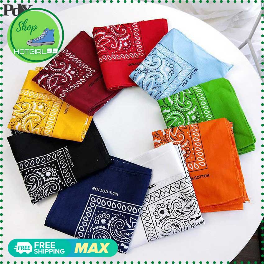 Khăn turban headband bandana vuông họa tiết cá tính nam nữ,  Khăn thờ trang hiphop 55x55cm, khăn đội đầu, / hotgirl99