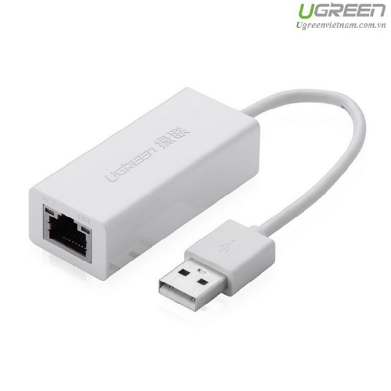 Dây chuyển USB 2.0 sang Lan RJ45 10/100mbps, chip AXIS88772 UGREEN 20253 CR110 - Hàng Chính Hãng