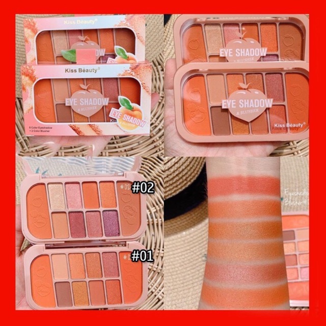 Phấn mắt + má Kiss Beauty 10 ô