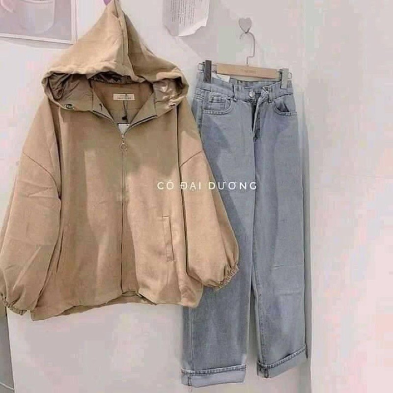 Áo Khoác RoundLock Tay Bồng Nữ [FREESHIP] 🌸 Jacket nhung tăm khóa tròn form rộng bigsize màu ĐEN | BE Ulzzang HOT 🌸 | BigBuy360 - bigbuy360.vn