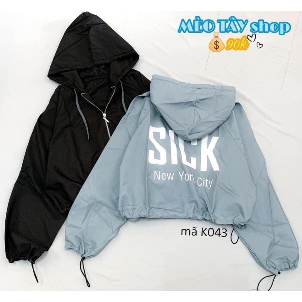 áo khoác dù form ngắn qua rốn(áo khoác nam nữ đều mặc được)
