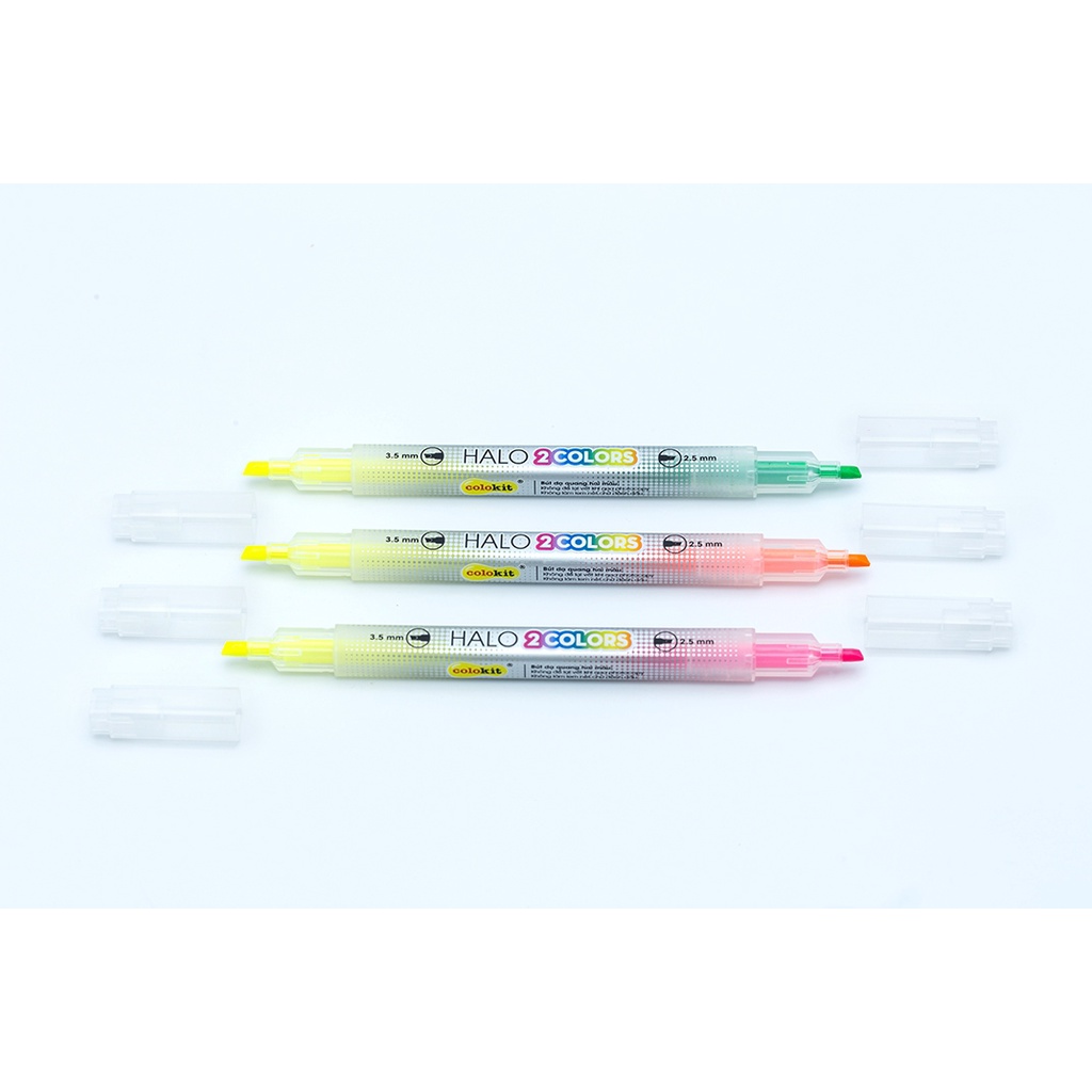 [Giao hoả tốc] COMBO 3 cây bút dạ quang 𝑻𝒉𝒊𝒆̂𝒏 𝑳𝒐𝒏𝒈 đánh dấu dòng 2 màu Colokit HL-C01