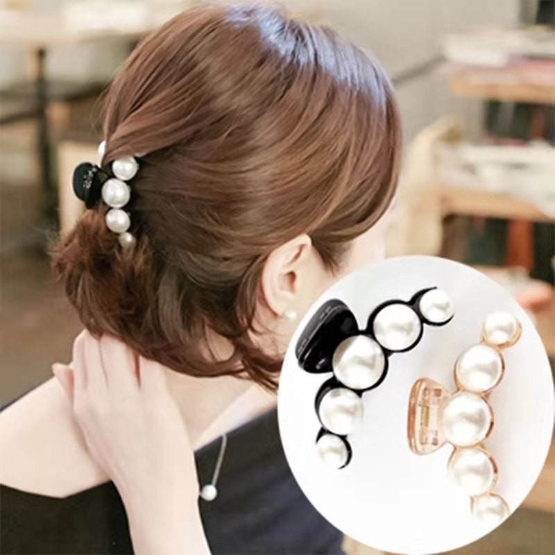 Kẹp Tóc Càng Cua Đính Ngọc Trai Giả Thanh Lịch Thời Trang Dành Cho Nữ