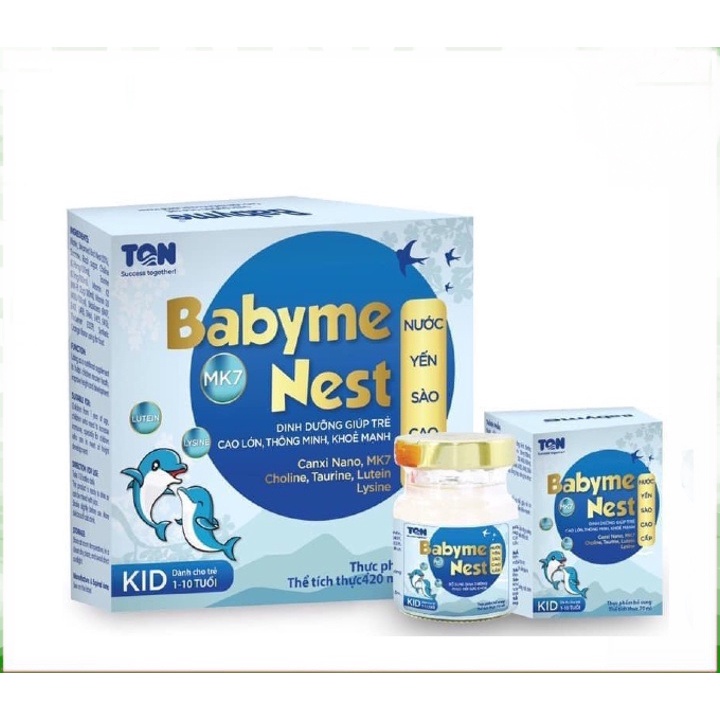 Nước Yến Sào Cao Cấp BaByme Nest - Nước Yến Dành Cho Trẻ từ 1 tuổi Hộp  6 lọ x 70ml