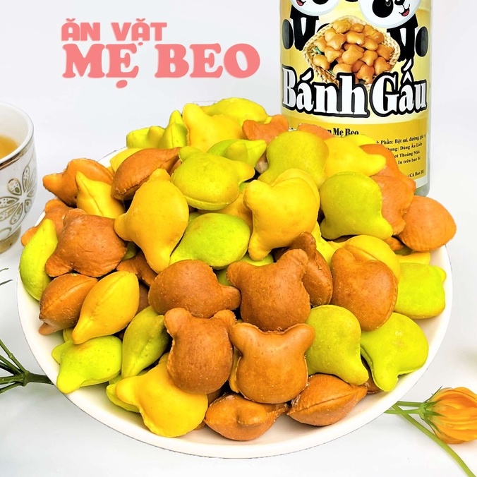 Bánh gấu nhân kem mix 3 vị 435Gr ăn vặt cực ngon