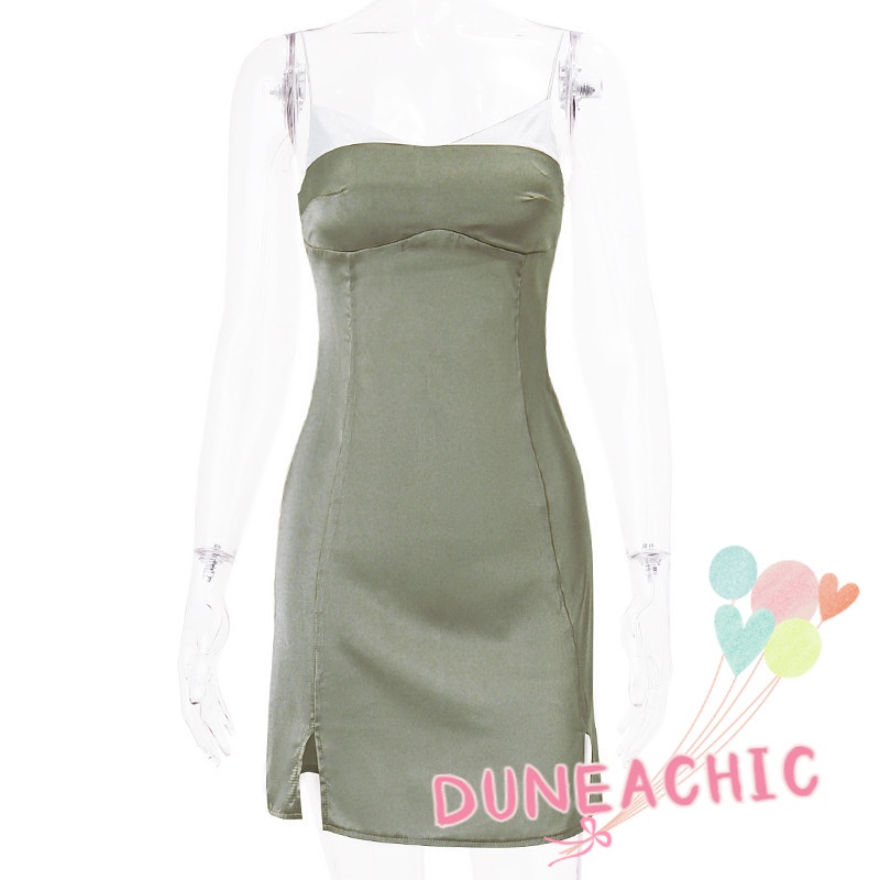 Đầm hai dây DUNEA L0802 phối kéo khoá thời trang cho nữ