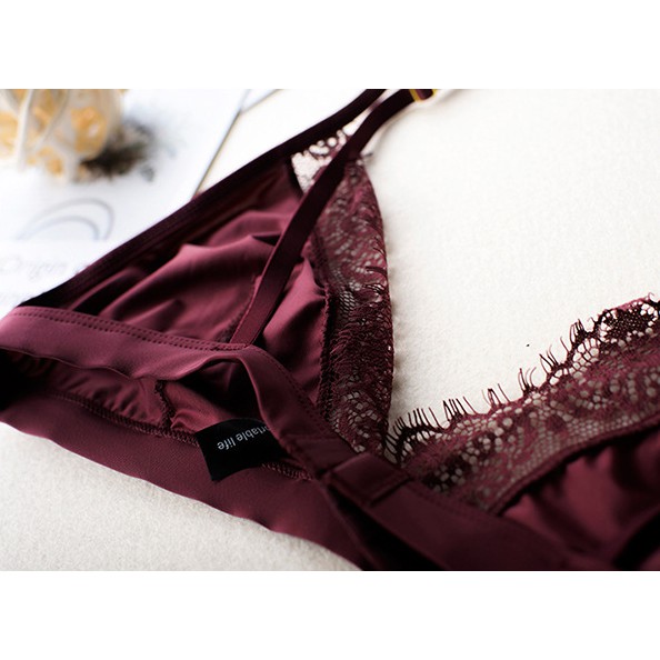 Áo Lót Bralette Sep Sweet Lụa Viền Ren Cao Cấp B004