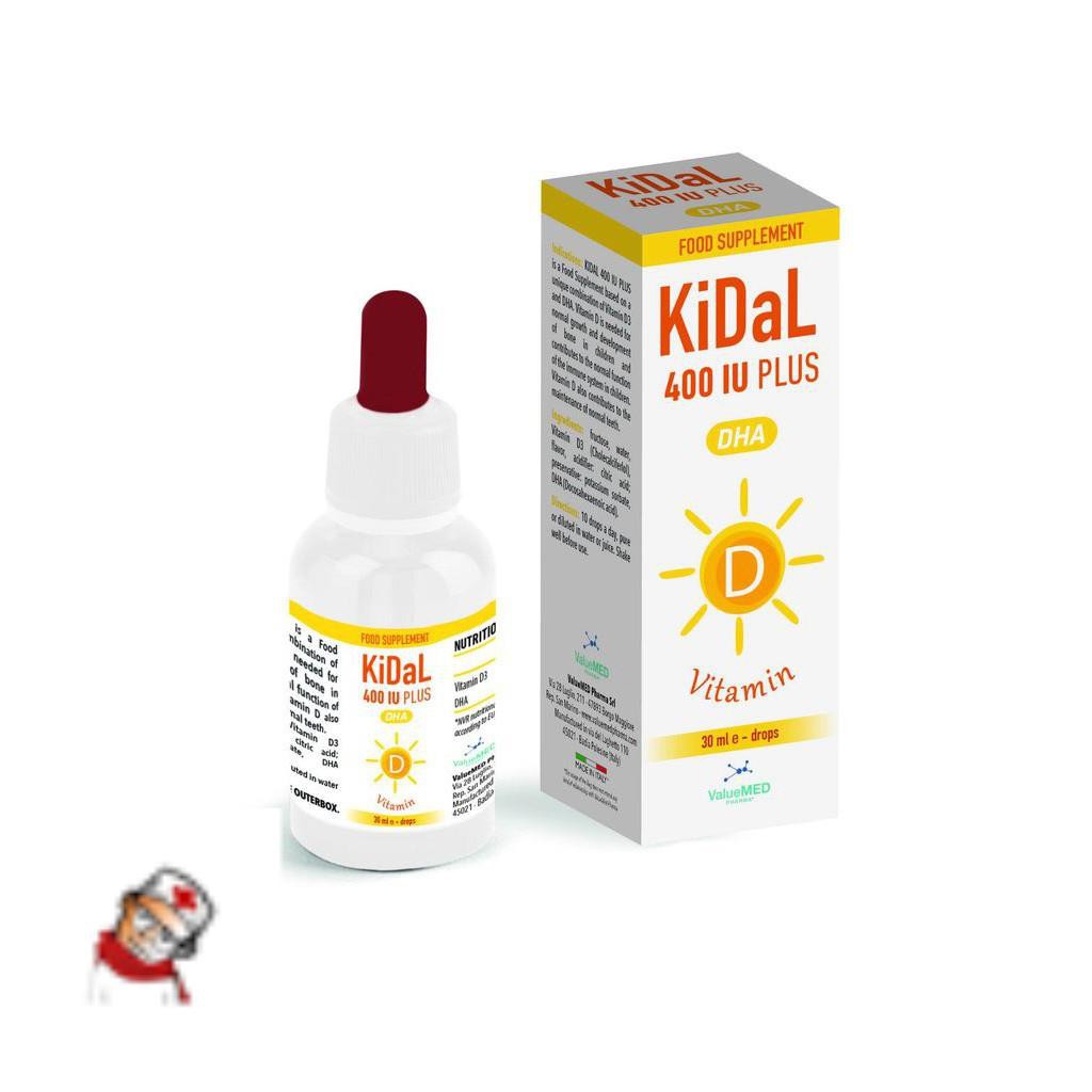 KIDAL 400IU PLUS - Bổ sung Vitamin D3 & DHA giúp xương chắc khỏe, não thông minh