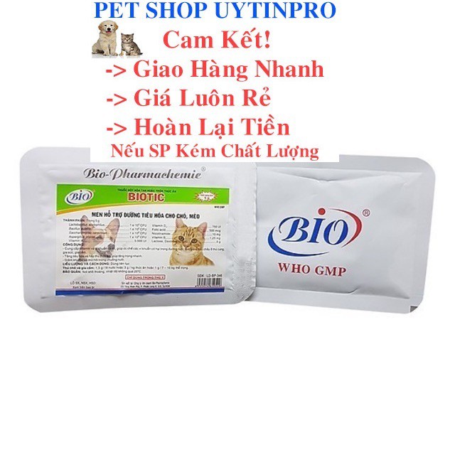 BỘT BIOTIC HỖ TRỢ ĐƯỜNG TIÊU HÓA CHO CHÓ MÈO Gói 5g Xuất xứ Việt Nam