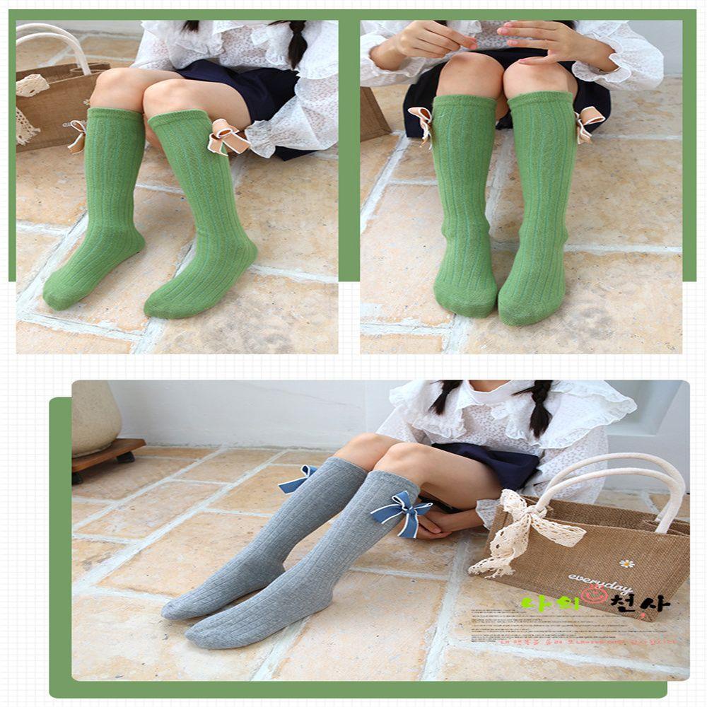 BEAUTY Vớ Ống Thấm Hút Mồ Hôi Đính Nơ Thời Trang Thu Đông Ấm Áp Cho Bé