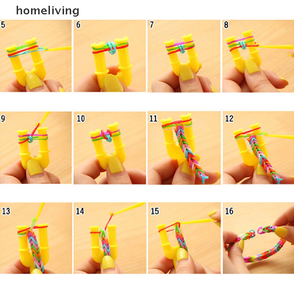 Set 500 Dây Cao Su 12 Màu Làm Vòng Tay DIY Kèm Phụ Kiện