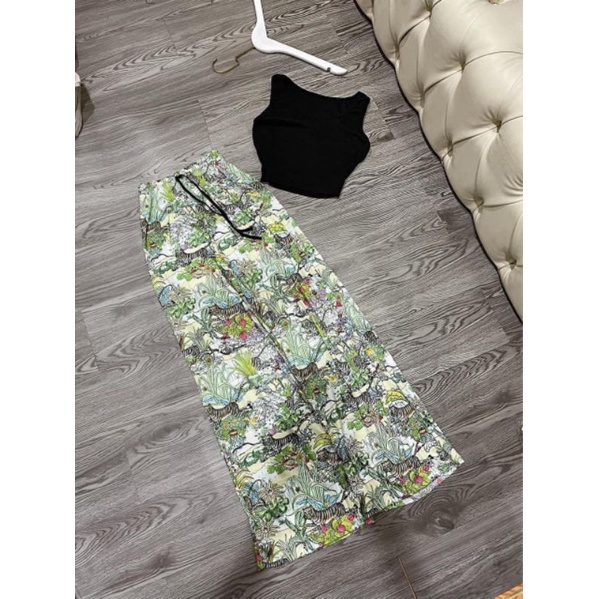 Set ống rộng áo croptop