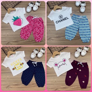1 Bộ alibaba siêu đẹp cho bé gái (áo cộc tay + quần thụng cho bé)