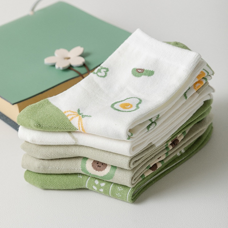 Vớ nữ WAFNHA D465 cổ cao màu xanh bơ thời trang