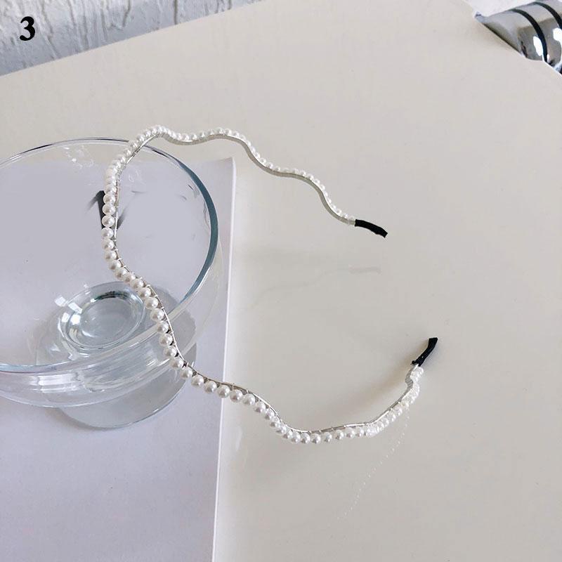 Băng Đô Kim Loại Đính Đá / Ngọc Trai / Kim Cương Nhân Tạo Mỏng Phong Cách Hàn Quốc Thời Trang