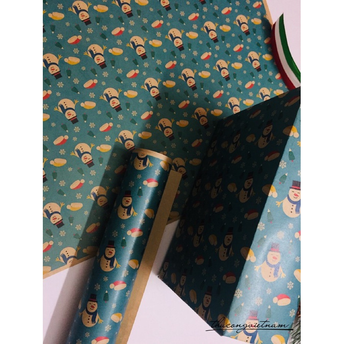Giấy Gói Quà Kraft Nhật A3 Họa Tiết Giáng Sinh