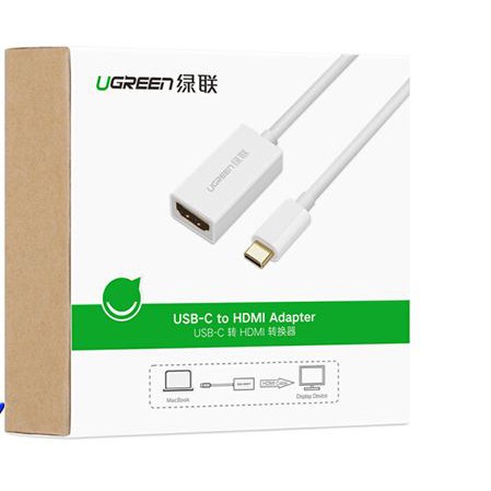 Cáp chuyển USB Type C to HDMI Ugreen 40273 CM139 đầu mạ Vàng 4K@60Hz Chính Hãng, màu Trắng