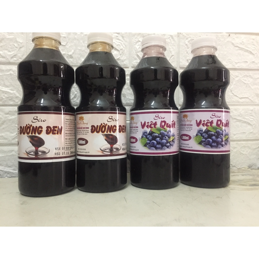 Siro đường đen chai 1000ml hương vị thơm ngon sánh mịn