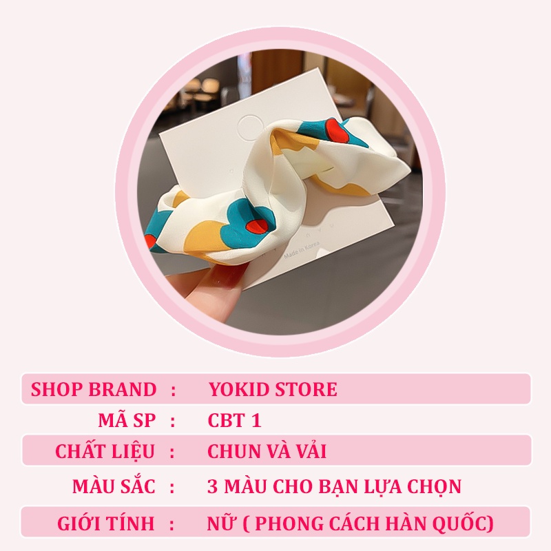 Dây buộc tóc scrunchies hàn quốc lò xo dạng nơ hình hoa dễ thương hot trend - CBT 1
