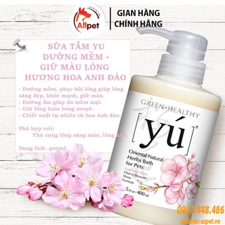 Sữa tắm YÚ cho chó, Sữa tắm nước hoa Yu Spa nhập khẩu đài loan dành cho CHÓ MÈO lông MỀM, hương hoa anh đào.