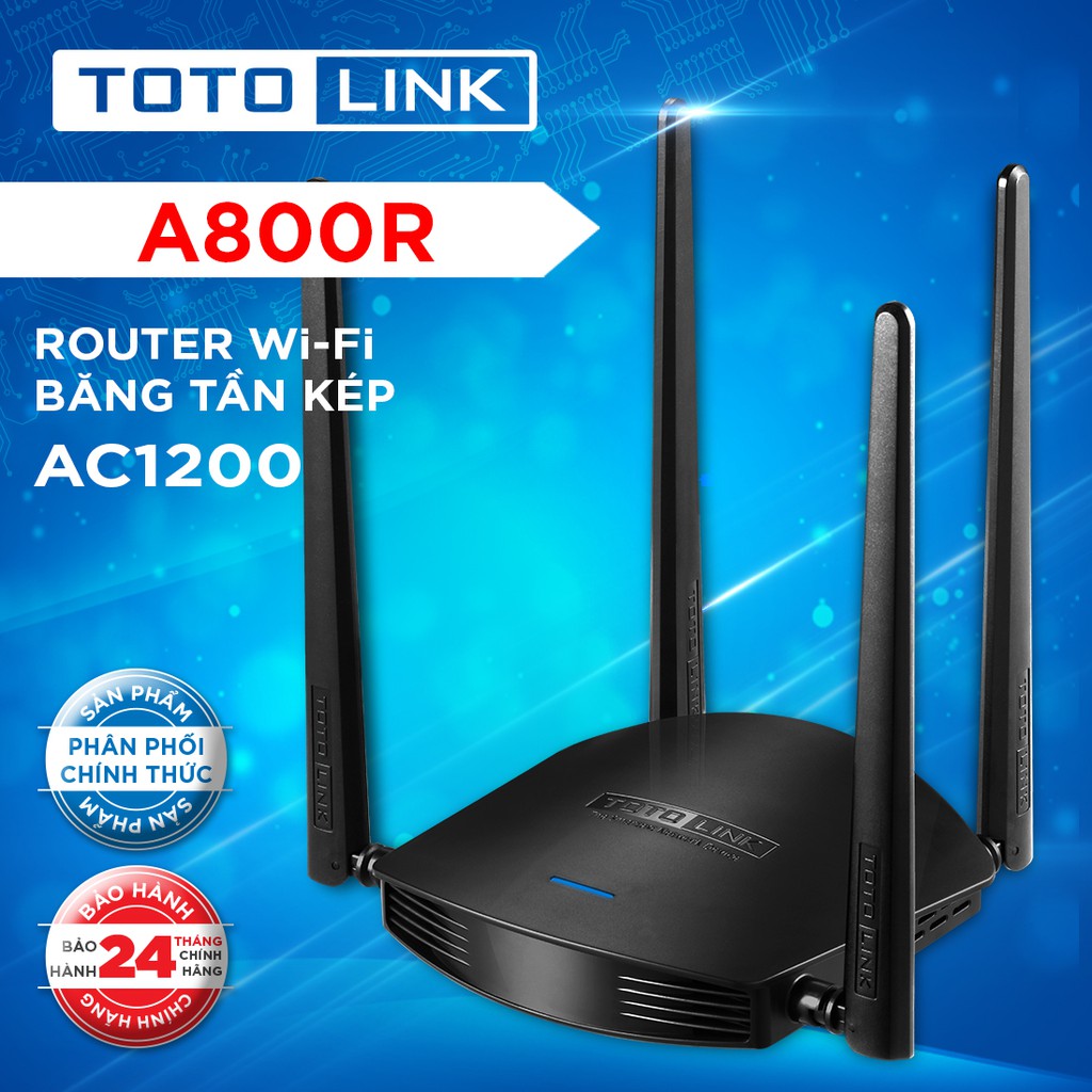Router Wi-Fi băng tần kép AC1200 TOTOLINK A800R(chính hãng - BH đổi mới tại Lanh Dung) | BigBuy360 - bigbuy360.vn