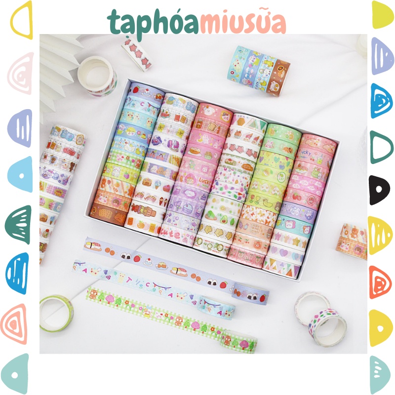 [Tách set] Washitapes siêu dễ thương bản 1.5cm - MiuSua