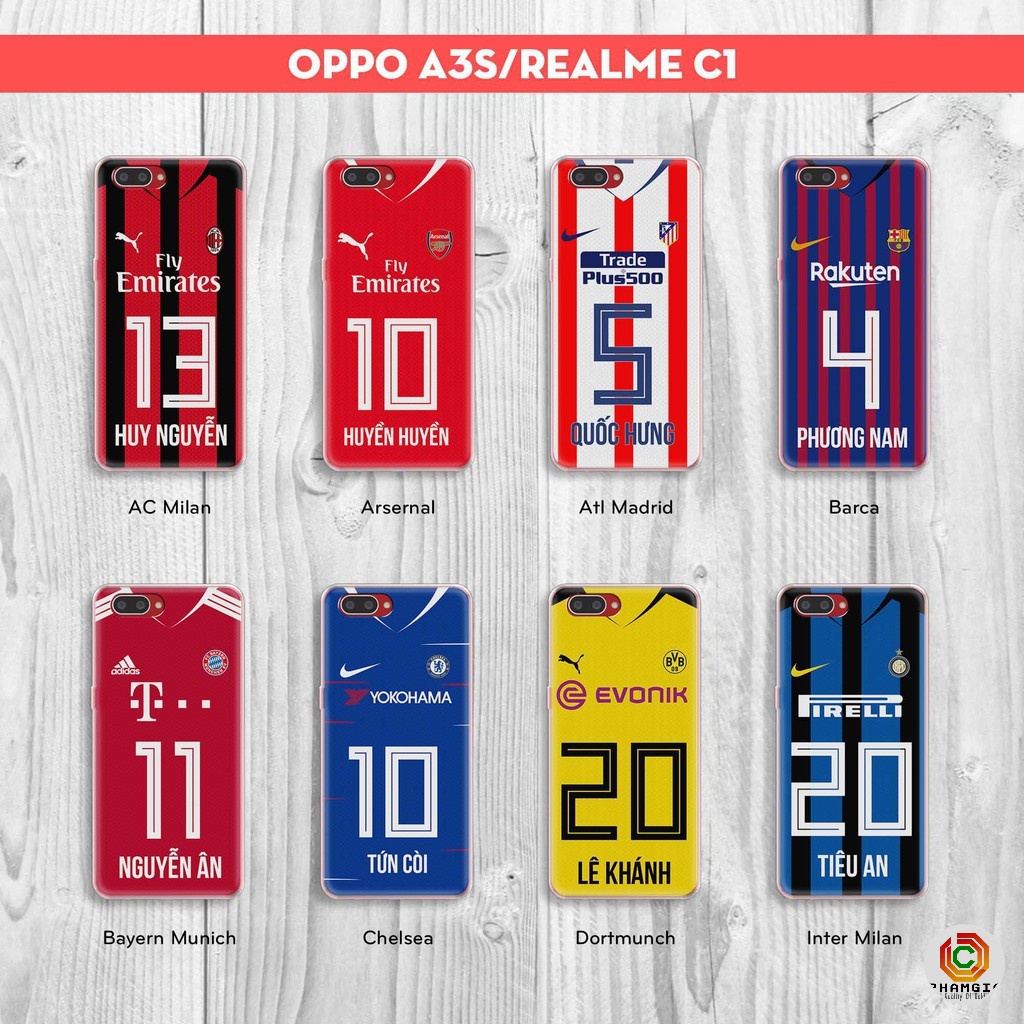 Ốp lưng hình OPPO A3S - REALME C1 - OPPO A5 áo cầu thủ đá banh (có video)