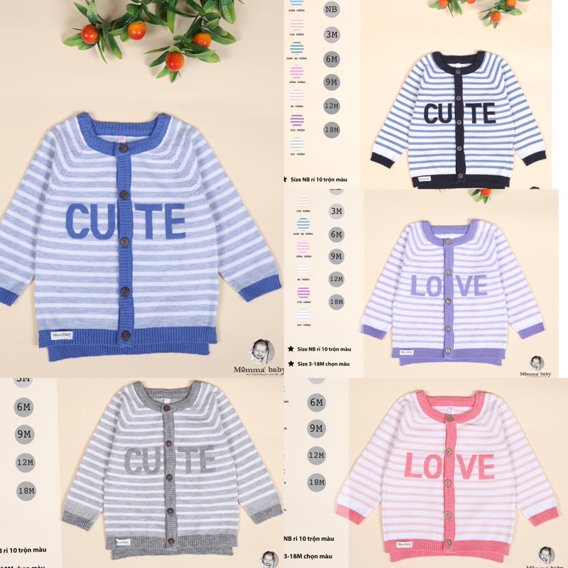 Áo Len Lông Cưù Momma Baby Cho Bé Sơ Sinh Đến 18m