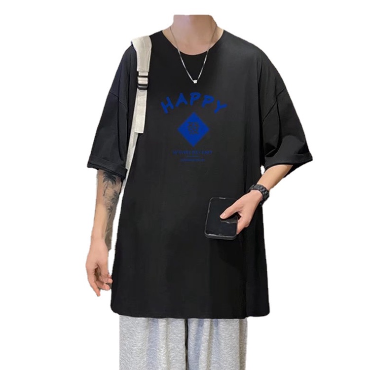 Áo Thun Tay Ngắn Dáng Rộng In Chữ Phong Cách Hip Hop Hàn Quốc Thời Trang Cho Nam Size M-8XL
