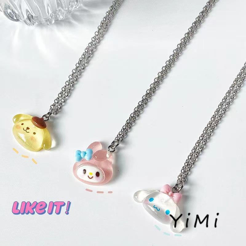 Sanrio Vòng cổ Mặt Hình Chú Chó Kuromi Đáng Yêu Dành Cho Nữ