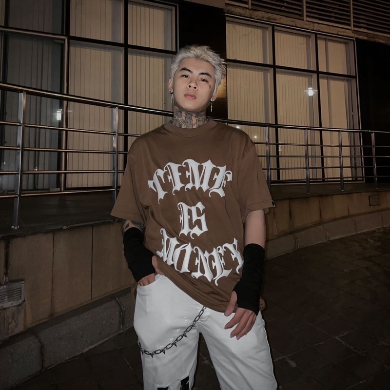 Áo thun xanh lá TIME IS MONEY phong cách hottrend 2022, Áo Phông Unisex Nam Nữ